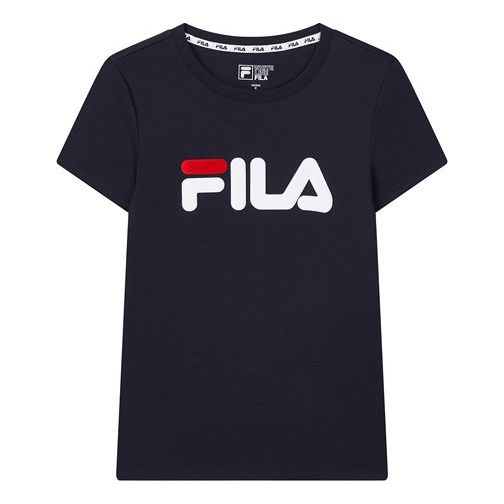 (WMNS) FILA Logo Alphabet Printing Short Sleeve Blue F61W018108F-NV