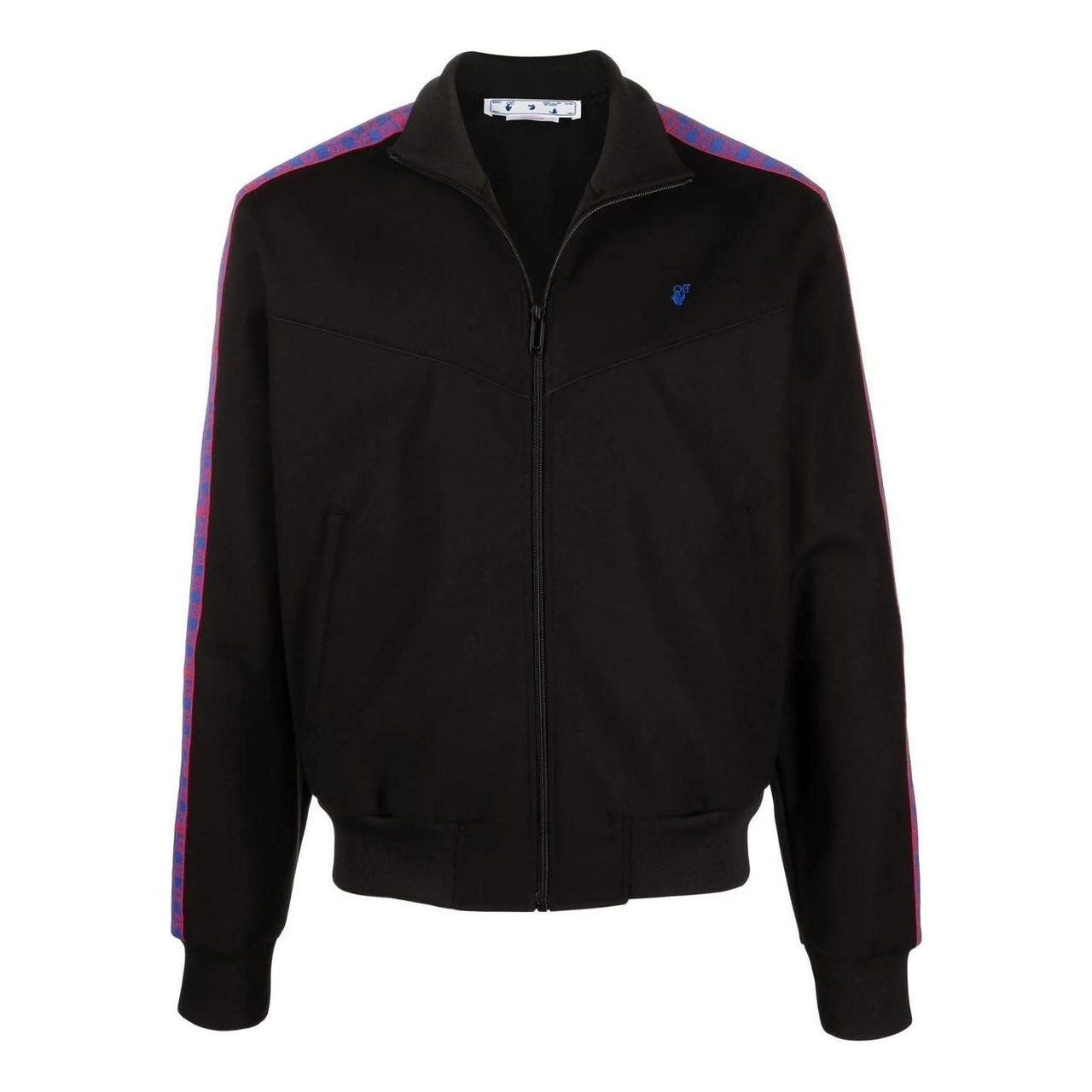 Men's Off-White SS22 Side Zipper Stand Collar Sports Jacket Black OMBD038S22FAB0011025