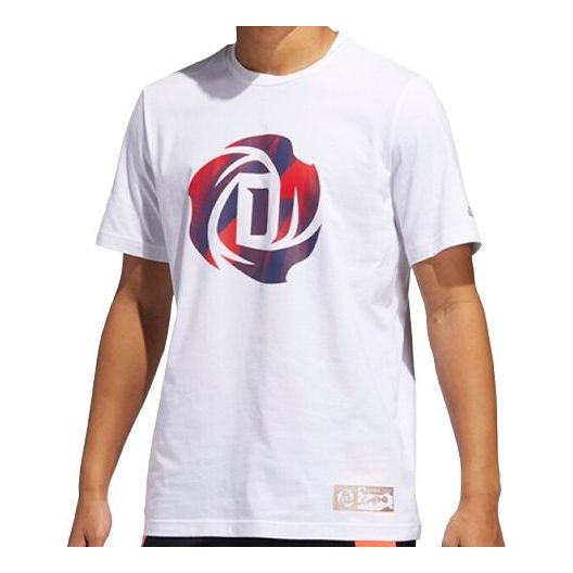 adidas Rose Olympics Sports Round Neck Basketball Short Sleeve White GI7936