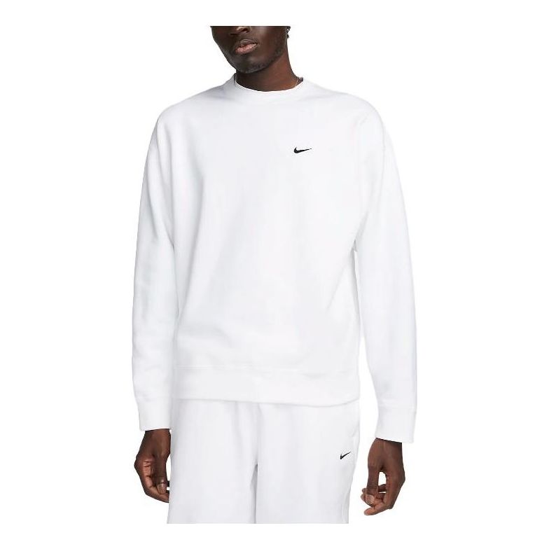 Nike Solo Swoosh Fleece Crew Sweatshirt 'White' DX1361-100