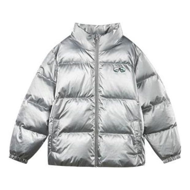 (GS) Skechers Reflective Zipper Casual Down Jacket 'Silver' P422B056