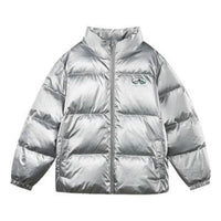 (GS) Skechers Reflective Zipper Casual Down Jacket 'Silver' P422B056