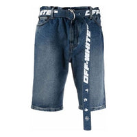 Off-White FW21 Denim Casual Shorts Slim Fit Version Blue OMYC005F21DEN0014501