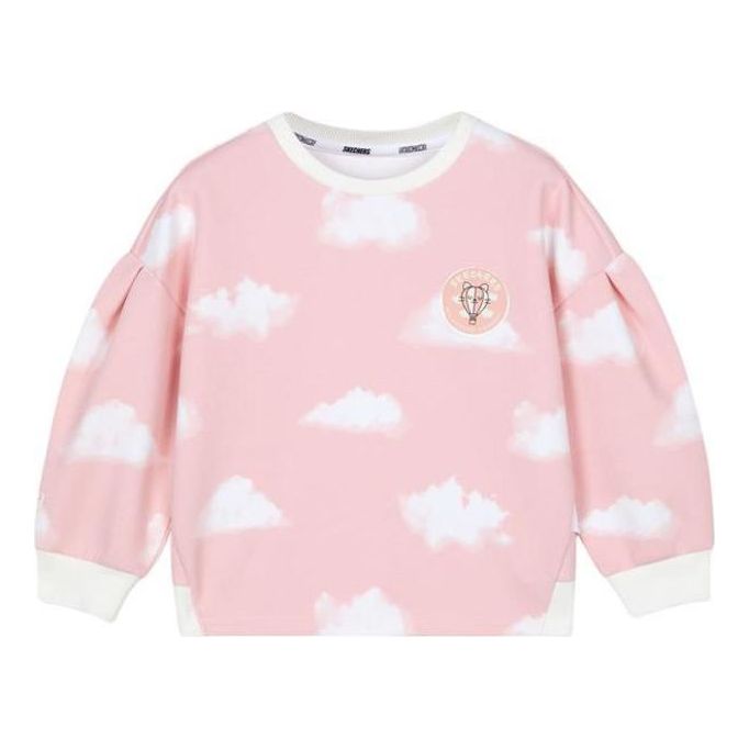 (GS) Skechers Graphic Full Printed Crew Sweater 'Pink White' L123G023