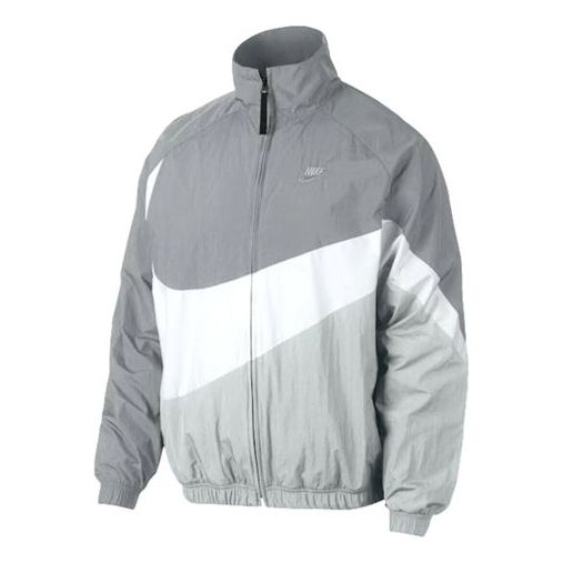 Nike Large Swoosh Windbreaker Woven Jacket Gray AR3132-012