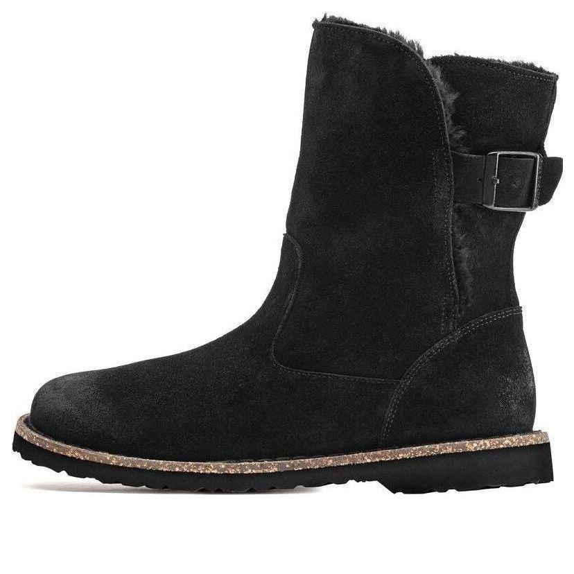 (WMNS) Birkenstock Uppsala Shearling Suede Leather Narrow Fit 'Black' 1020658