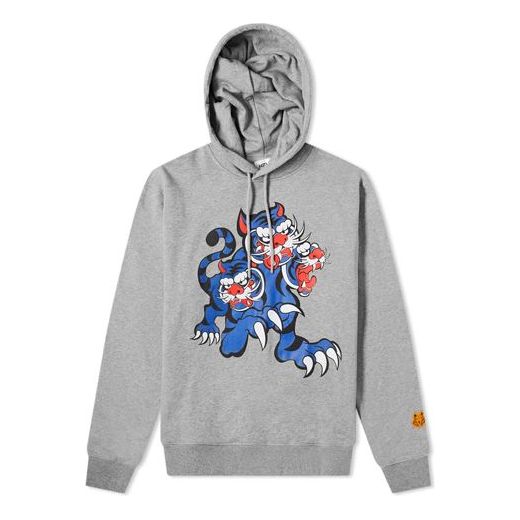 Men's KENZO SS21 TIGER Cartoon Printing Gray FB55SW3234ML-95