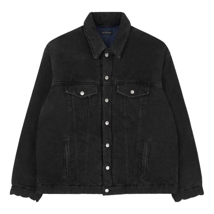 Balenciaga Padded Japanese Denim Jacket 'Black' 681689TIWA21440