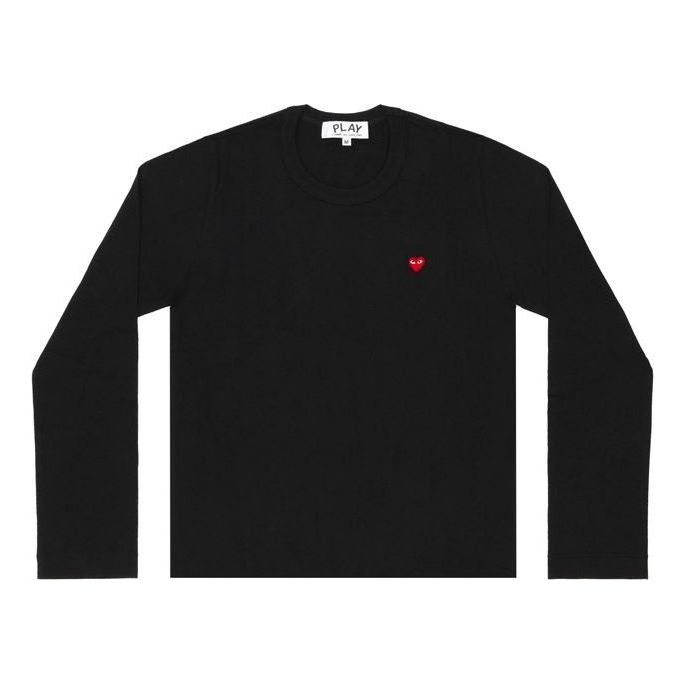 (WMNS) COMME des GARCONS PLAY L/S Basic T-Shirt Small Red Emblem 'Black' AZ-T307-051-1