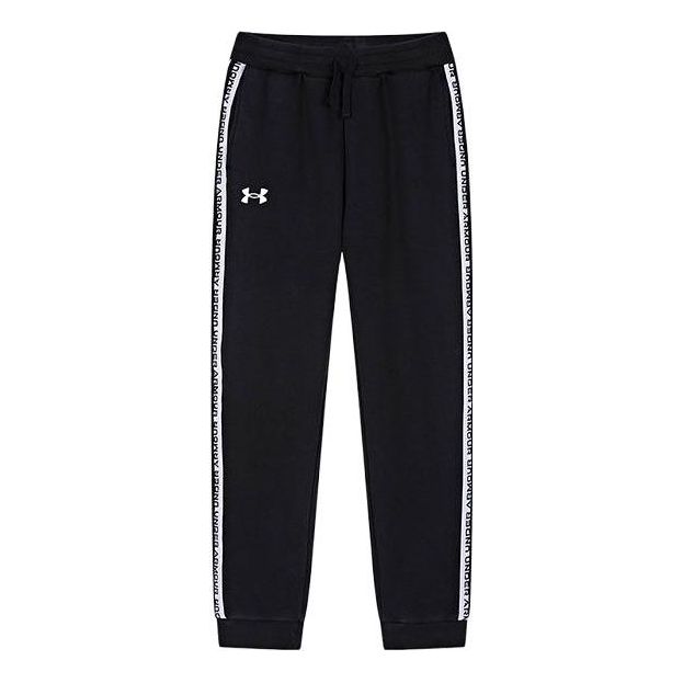 (GS) Under Armour Casual Woven Pants 'Black White' 234208342