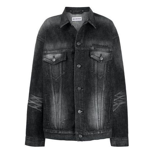 Balenciaga SS21 Logo Casual Solid Color Long Sleeves Jacket Black 620746TIW435720