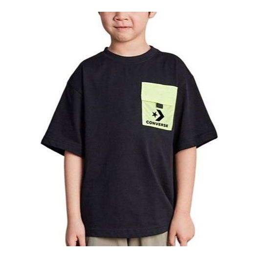 (GS) Converse Logo Crewneck T-Shirt Asia Sizing 'Black' CV2322164GS-001