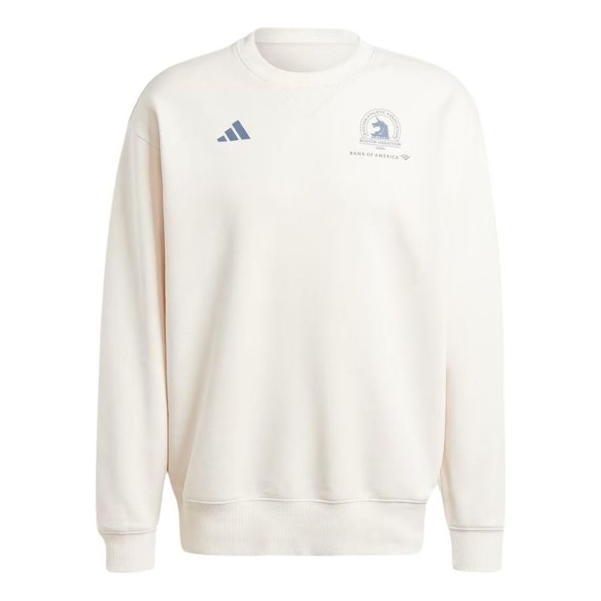 adidas Running Boston Marathon 2024 Sweatshirt Asia Sizing 'Beige' IS9552