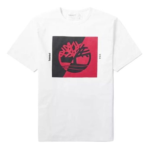 Men's Timberland Round Neck Printing Short Sleeve White A2B6A100
