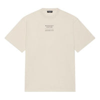 Balenciaga FW21 Couture Boxy Alphabet Printing Round Neck Pullover Short Sleeve Beige 651795TJV900905