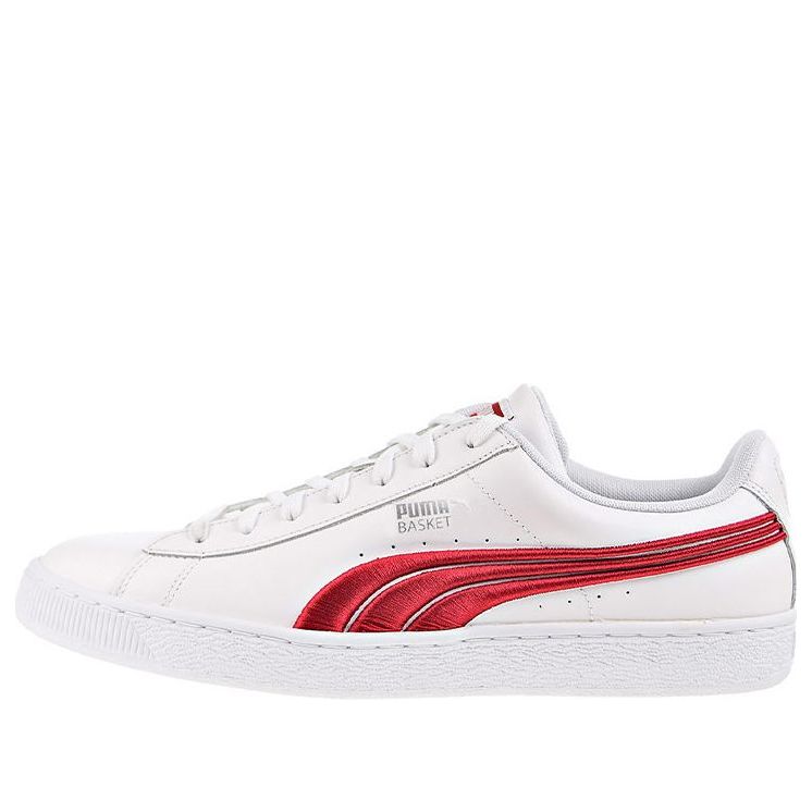PUMA Basket Classic Badge Casual Shoes White/Red 362550-05