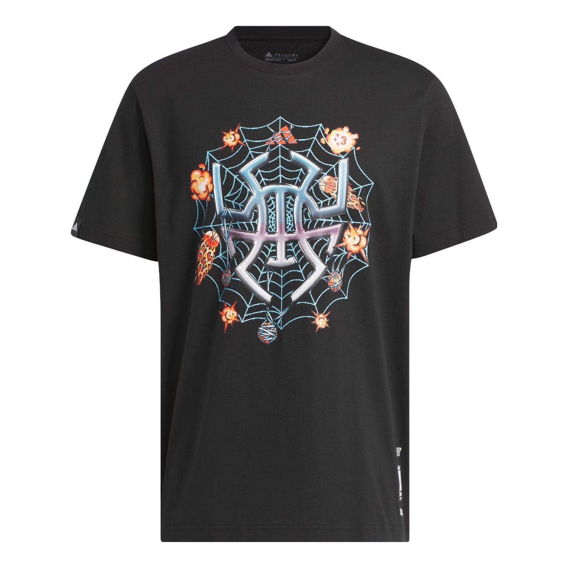 adidas Donovan Mitchell 8-Bit Signature T-Shirt Asia Sizing 'Black Yellow Blue' II7791