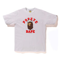 BAPE x Popeye Ape Head College Tee White Large Crossover Short Sleeve T-Shirt BAPE-SS18-024