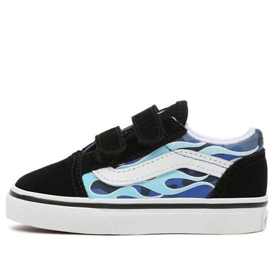 Vans Toddler Camo Flame Old Skool Sneakers Black/Blue TD VN000D3YABW