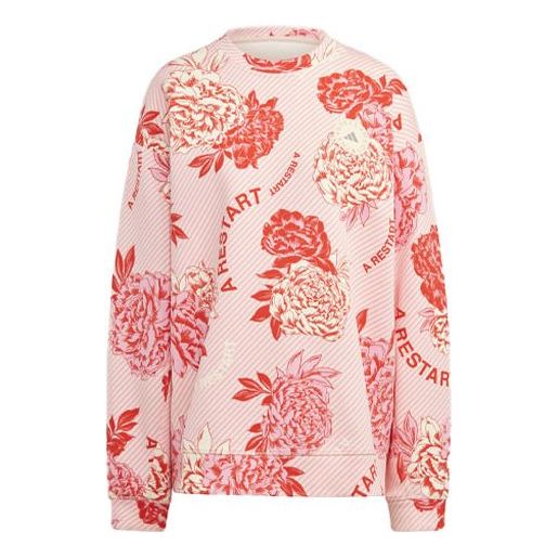 (WMNS) adidas x Stella McCartney Boxy Floral Sweatshirt 'Pink' HR8080