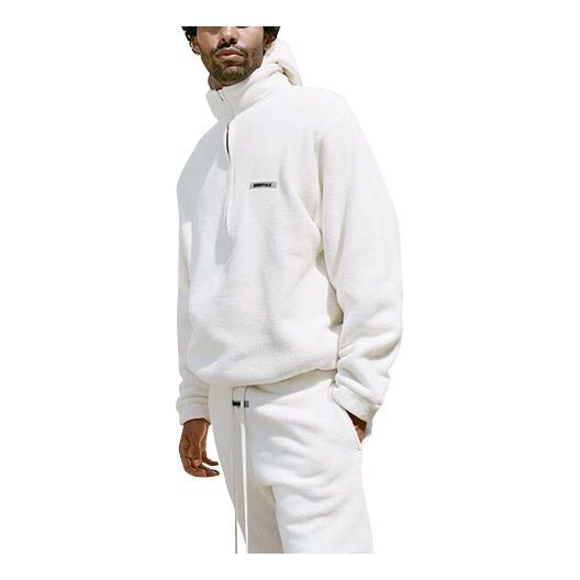FOG Essentials SS20 Logo Half Zipper Long Sleeves White FOG-SS20-111