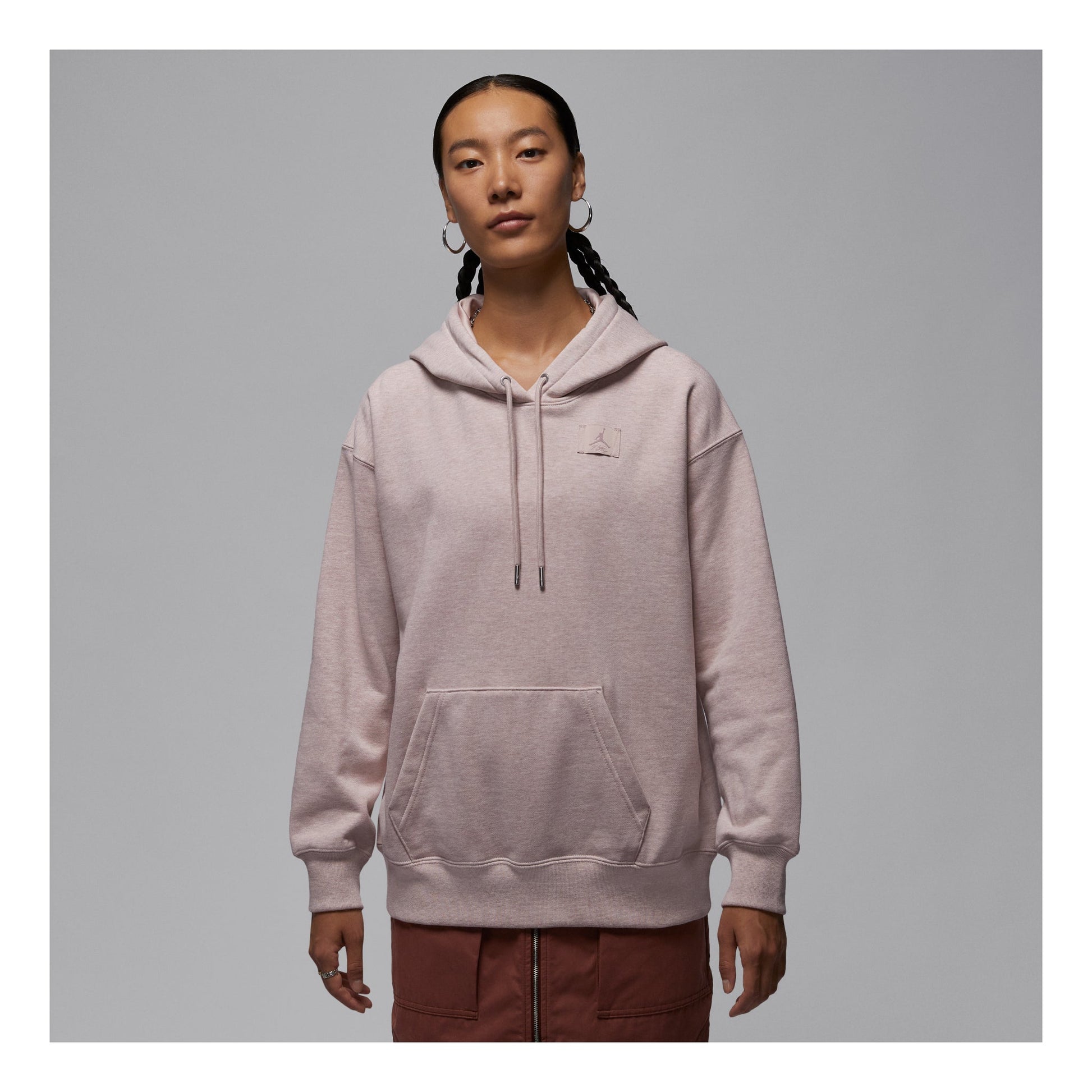 (WMNS)  Air Jordan Flight Fleece Hoodie 'Petrified Grey' HJ1312-292