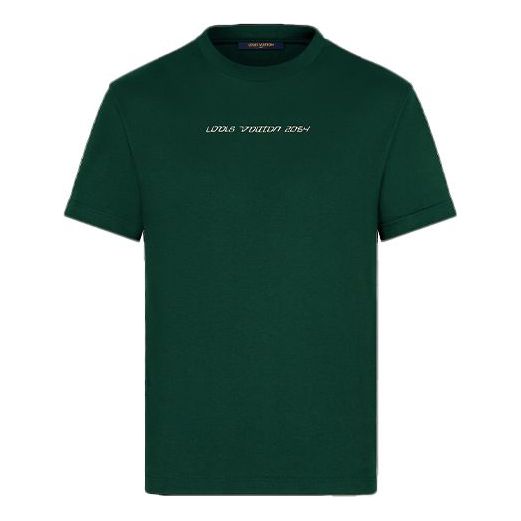 LOUIS VUITTON LV SS21 2054 Series Letter Logo Round Neck Short Sleeve For Men Green 1A8HMG