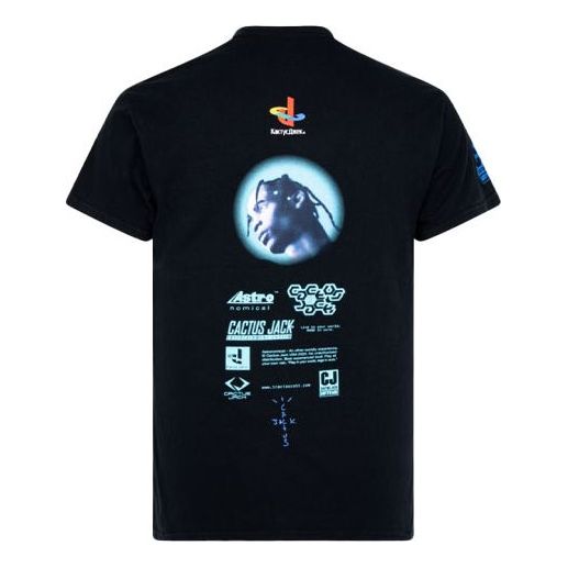Travis Scott Alphabet Printing Casual Short Sleeve Unisex Black CJFN-SS07