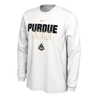 Nike Purdue University Basketball 2023 Youth Long Sleeve Bench T-Shirt 'White' FV7620-100