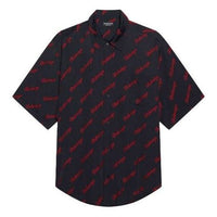 Balenciaga Minimal Short Sleeve Shirt 'Black Red' 658841TKO521076