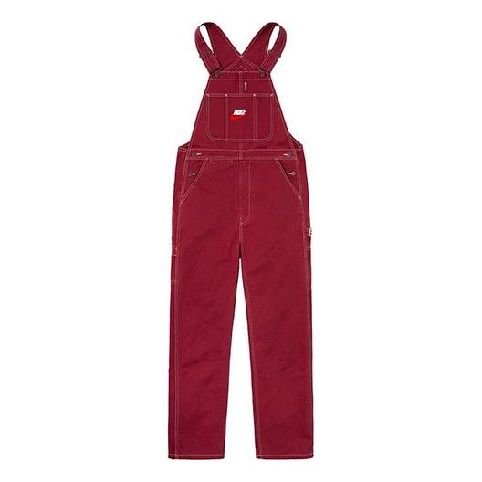 Supreme FW18 Nike Cotton Twill Overalls Burgundy SUP-FW18-543