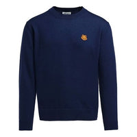 Men's KENZO SS21 Tiger Head Label Round Neck Pullover Blue PFA65PU5373TA-76