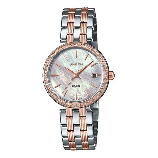 CASIO SHEEN Series Casual Waterproof Steel Band Rose-gold Stainless Steel Strap Rose Gold Analog SHE-4060SG-7A