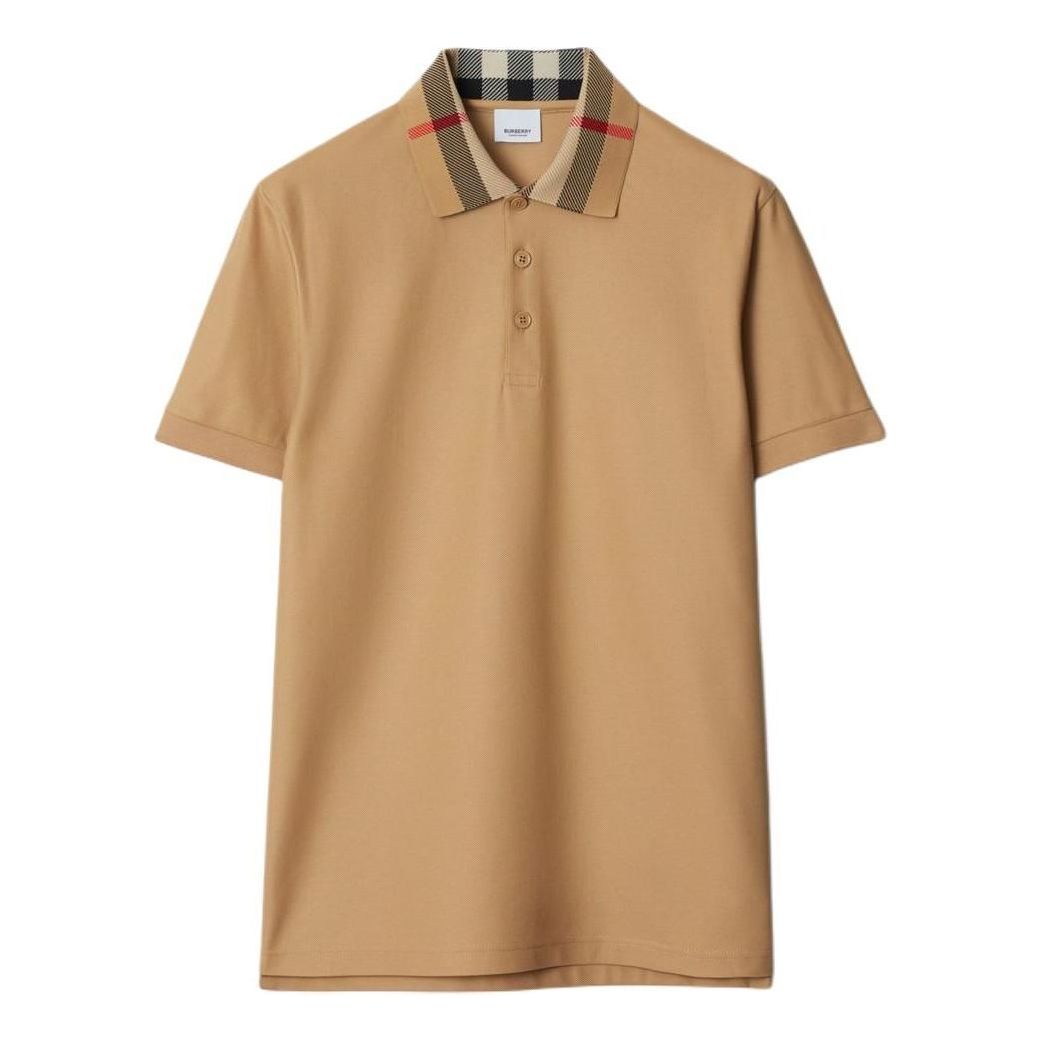 Burberry 26 Check Collar Cotton Polo Shirt 'Beige' 80959241