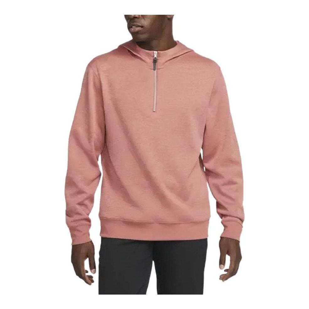 Nike Solid Color Half Zipper Design Hooded Long Sleeves Hoodie Men's Pink DN1906-691