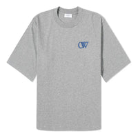 (WMNS) Off-White Flock Basic T-shirt 'Grey' OWAA124S24JER0060846