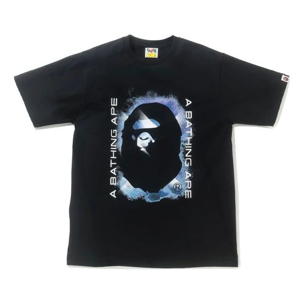 A Bathing Ape Printing Ape Head Short Sleeve Black 1H30-110-076