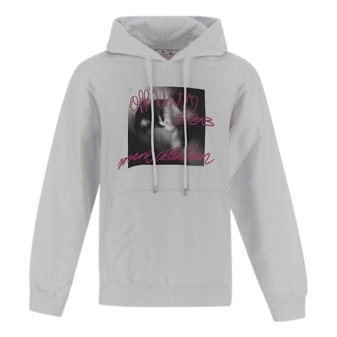Men's Off-White FW22 Chest Alphabet Pattern Printing Long Sleeves Version Light Grey OMBB097F22FLE0130168
