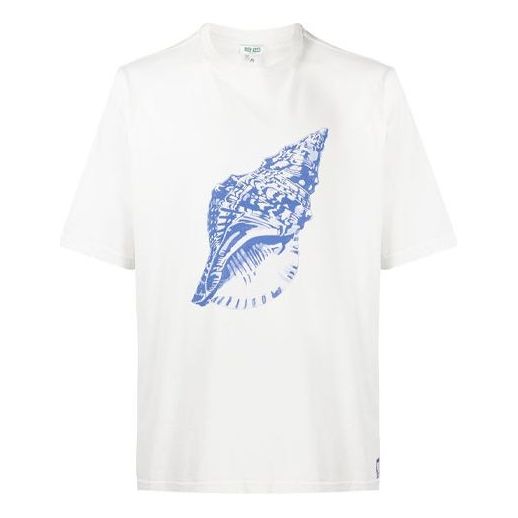 Men's KENZO Series Pattern Short Sleeve Creamy White FA5-5TS517-4V6-02