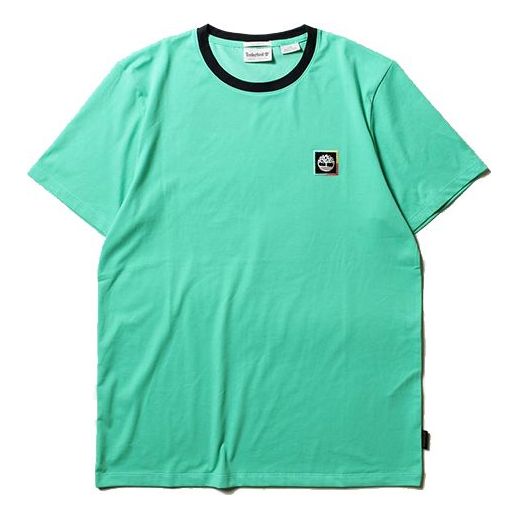 Men's Timberland SS20 CoolMax Logo Short Sleeve Round Neck Green A1Z18X93