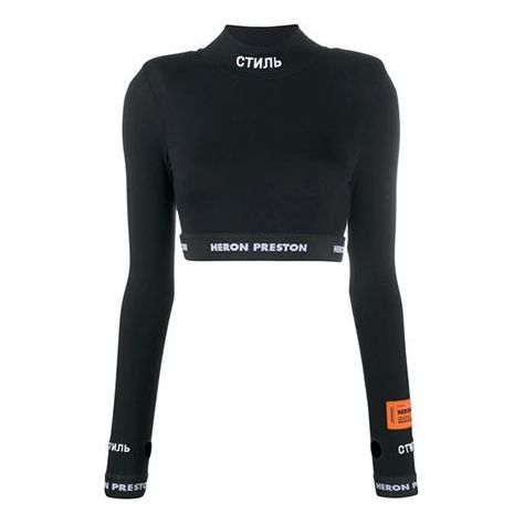 HERON PRESTON Short Logo Tight Long Sleeves Black HWAD020E20JER0011001