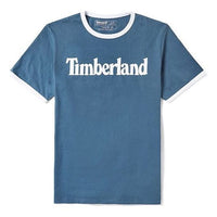Men's Timberland Casual Round Neck Printing Short Sleeve Blue A2B86288