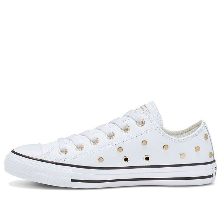 (WMNS) Converse Chuck Taylor All Star Studs Low Top Leather Spot Rivet White 565850C