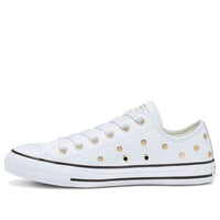 (WMNS) Converse Chuck Taylor All Star Studs Low Top Leather Spot Rivet White 565850C