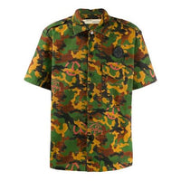 Off-White Camouflage Printing Short Sleeve Shirt Version Green OMGA107R203620019900