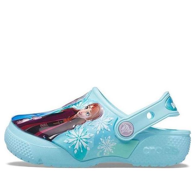 (PS) Crocs Frozen Printing Outdoor Flat Heel Sports Blue Sandals 207078-4O9