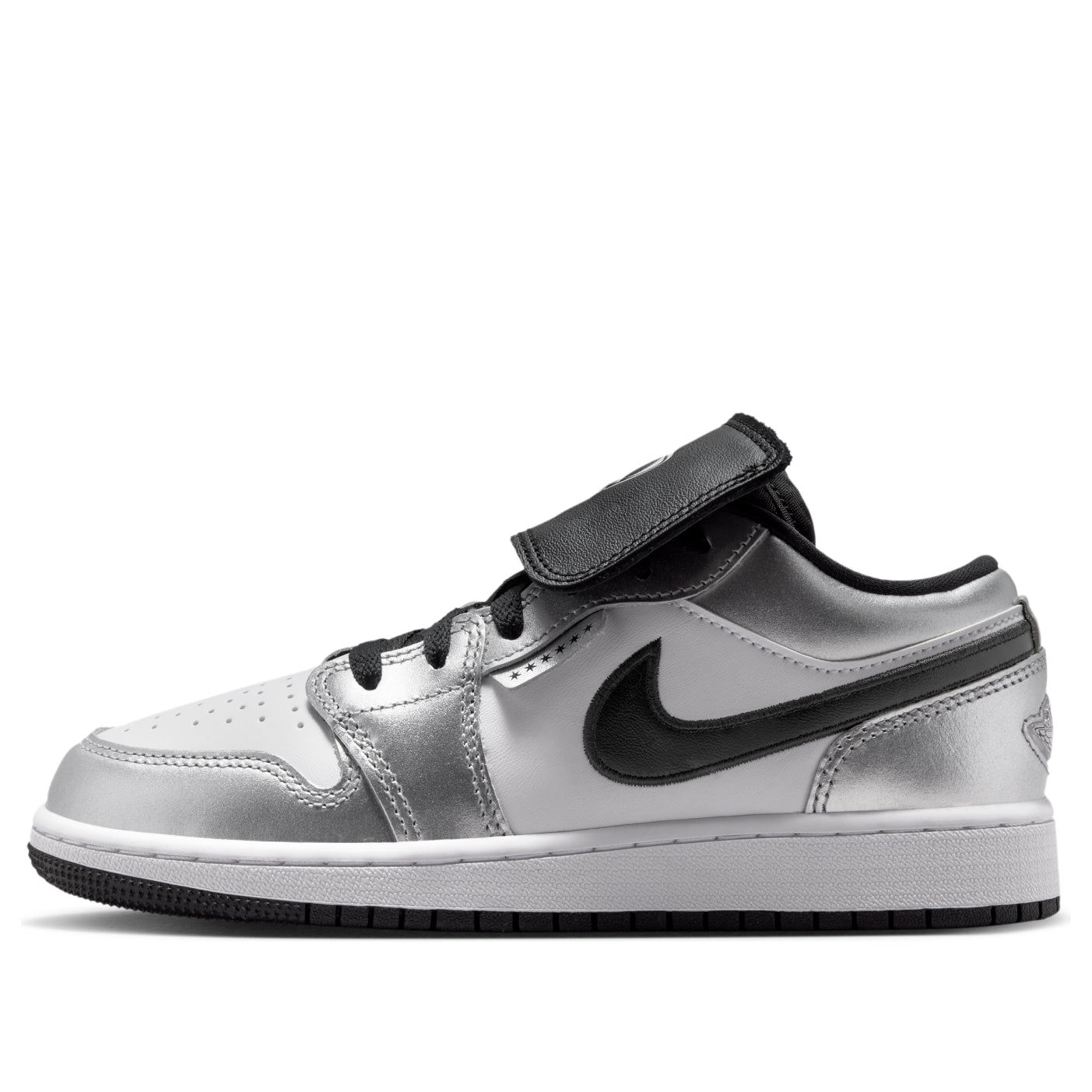 (GS) Air Jordan 1 Low SE 'White Black Metallic Silver' IR2310-100