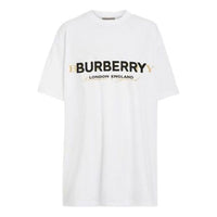 Burberry Logo Round Neck Short Sleeve White 80105371