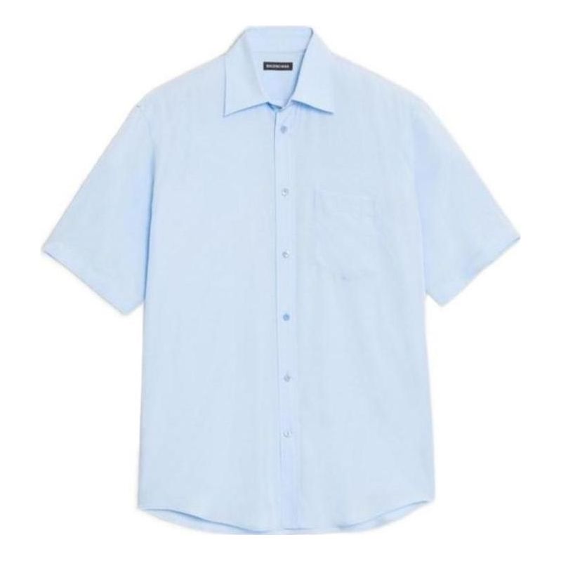 Balenciaga Short Sleeve Shirt 'Light Blue' 584019TFO024850