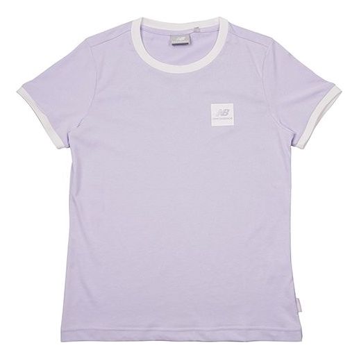 (WMNS) New Balance Sports Round Neck Short Sleeve Purple NEA2E012-DV